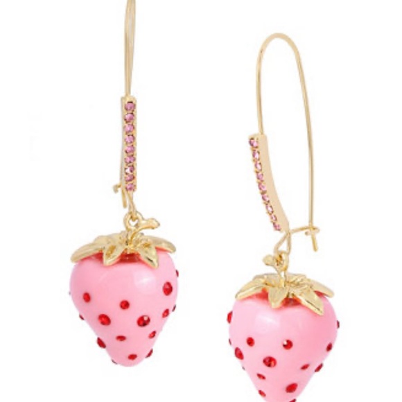 Betsey Johnson Jewelry - Betsey Johnson Strawberry Dangle Earrings (Pink Strawberry Earrings)